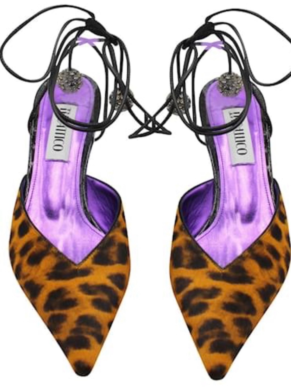 The Attico Tina Leopard-print Calf Hair Mules In Brown